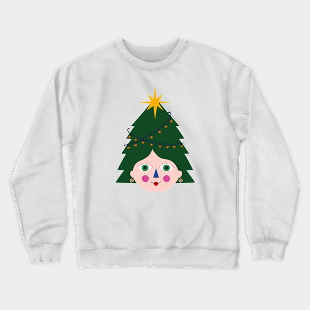 Christmas tree lighting decoration Crewneck Sweatshirt by sugarcloudlb-studio